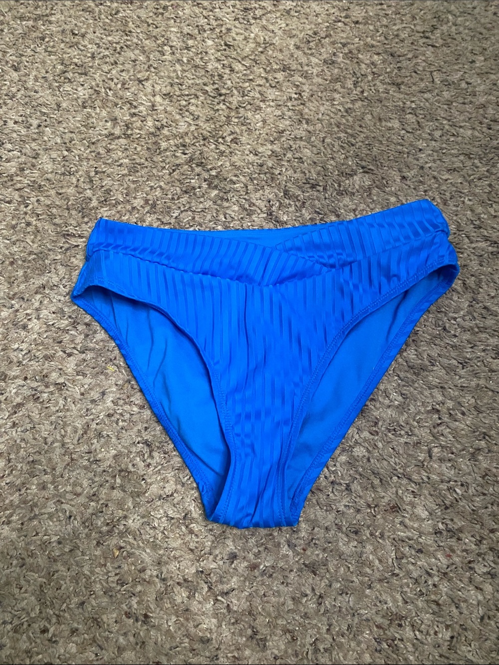 No Boundaries Ribbed Bikini Bottoms in Bright Blue